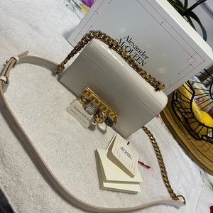 Alexander McQueen Jewel satchel mini croc embossed bag